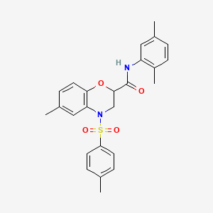 molecular formula C25H26N2O4S B11241639 N-(2,5-dimethylphenyl)-6-methyl-4-[(4-methylphenyl)sulfonyl]-3,4-dihydro-2H-1,4-benzoxazine-2-carboxamide 