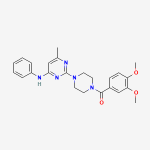 molecular formula C24H27N5O3 B11241642 2-[4-(3,4-dimethoxybenzoyl)piperazin-1-yl]-6-methyl-N-phenylpyrimidin-4-amine 