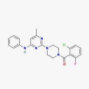 molecular formula C22H21ClFN5O B11241650 2-[4-(2-chloro-6-fluorobenzoyl)piperazin-1-yl]-6-methyl-N-phenylpyrimidin-4-amine 