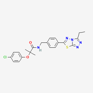 2-(4-chlorophenoxy)-N-[4-(3-ethyl[1,2,4]triazolo[3,4-b][1,3,4]thiadiazol-6-yl)benzyl]-2-methylpropanamide