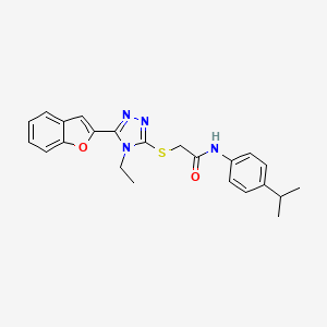 2-{[5-(1-benzofuran-2-yl)-4-ethyl-4H-1,2,4-triazol-3-yl]sulfanyl}-N-[4-(propan-2-yl)phenyl]acetamide