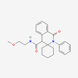 molecular formula C24H28N2O3 B11241670 N-(2-methoxyethyl)-1'-oxo-2'-phenyl-1',4'-dihydro-2'H-spiro[cyclohexane-1,3'-isoquinoline]-4'-carboxamide 