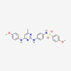 molecular formula C25H25N5O4S B11241682 4-methoxy-N-(4-((4-((4-methoxyphenyl)amino)-6-methylpyrimidin-2-yl)amino)phenyl)benzenesulfonamide 