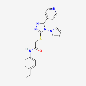 molecular formula C21H20N6OS B11241688 N-(4-ethylphenyl)-2-{[5-(pyridin-4-yl)-4-(1H-pyrrol-1-yl)-4H-1,2,4-triazol-3-yl]sulfanyl}acetamide 