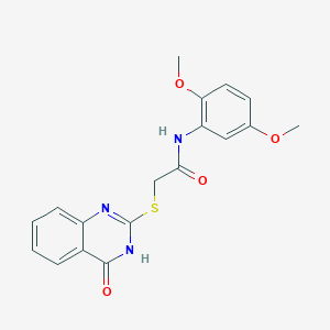 molecular formula C18H17N3O4S B11241702 N-(2,5-dimethoxyphenyl)-2-[(4-oxo-3,4-dihydroquinazolin-2-yl)sulfanyl]acetamide 