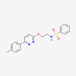 molecular formula C19H19N3O3S B11241705 N-(2-((6-(p-tolyl)pyridazin-3-yl)oxy)ethyl)benzenesulfonamide 