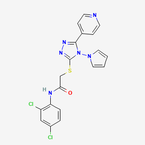 N-(2,4-dichlorophenyl)-2-{[5-(pyridin-4-yl)-4-(1H-pyrrol-1-yl)-4H-1,2,4-triazol-3-yl]sulfanyl}acetamide