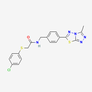 2-[(4-chlorophenyl)sulfanyl]-N-[4-(3-methyl[1,2,4]triazolo[3,4-b][1,3,4]thiadiazol-6-yl)benzyl]acetamide