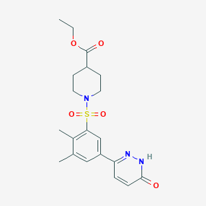 Ethyl 1-{[2,3-dimethyl-5-(6-oxo-1,6-dihydropyridazin-3-yl)phenyl]sulfonyl}piperidine-4-carboxylate