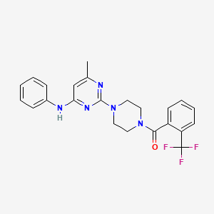 molecular formula C23H22F3N5O B11241777 6-methyl-N-phenyl-2-{4-[2-(trifluoromethyl)benzoyl]piperazin-1-yl}pyrimidin-4-amine 