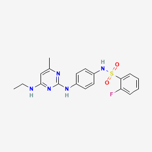 N-(4-((4-(ethylamino)-6-methylpyrimidin-2-yl)amino)phenyl)-2-fluorobenzenesulfonamide