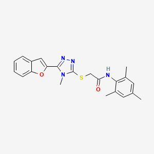 2-{[5-(1-benzofuran-2-yl)-4-methyl-4H-1,2,4-triazol-3-yl]sulfanyl}-N-(2,4,6-trimethylphenyl)acetamide