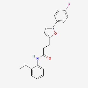 molecular formula C21H20FNO2 B11241807 N-(2-ethylphenyl)-3-[5-(4-fluorophenyl)furan-2-yl]propanamide 