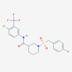 N-[4-chloro-3-(trifluoromethyl)phenyl]-1-[(4-fluorobenzyl)sulfonyl]piperidine-3-carboxamide