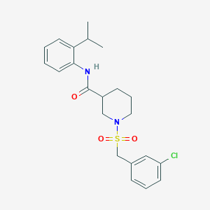 1-[(3-chlorobenzyl)sulfonyl]-N-[2-(propan-2-yl)phenyl]piperidine-3-carboxamide