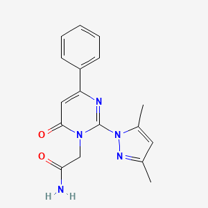 2-(2-(3,5-dimethyl-1H-pyrazol-1-yl)-6-oxo-4-phenylpyrimidin-1(6H)-yl)acetamide