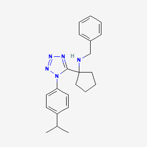 N-benzyl-1-{1-[4-(propan-2-yl)phenyl]-1H-tetrazol-5-yl}cyclopentanamine