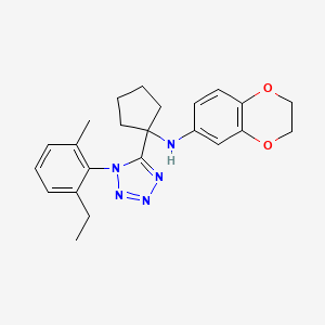 molecular formula C23H27N5O2 B11241857 N-{1-[1-(2-ethyl-6-methylphenyl)-1H-tetrazol-5-yl]cyclopentyl}-2,3-dihydro-1,4-benzodioxin-6-amine 