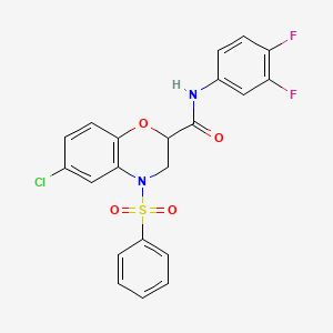 6-chloro-N-(3,4-difluorophenyl)-4-(phenylsulfonyl)-3,4-dihydro-2H-1,4-benzoxazine-2-carboxamide