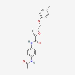 N-(4-acetamidophenyl)-5-[(4-methylphenoxy)methyl]furan-2-carboxamide