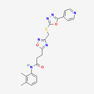 molecular formula C21H20N6O3S B11241920 N-(2,3-dimethylphenyl)-3-[3-({[5-(pyridin-4-yl)-1,3,4-oxadiazol-2-yl]sulfanyl}methyl)-1,2,4-oxadiazol-5-yl]propanamide 