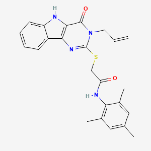 2-((3-allyl-4-oxo-4,5-dihydro-3H-pyrimido[5,4-b]indol-2-yl)thio)-N-mesitylacetamide