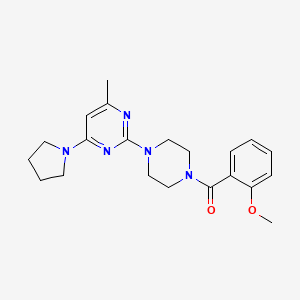 molecular formula C21H27N5O2 B11241955 2-[4-(2-Methoxybenzoyl)piperazin-1-YL]-4-methyl-6-(pyrrolidin-1-YL)pyrimidine 