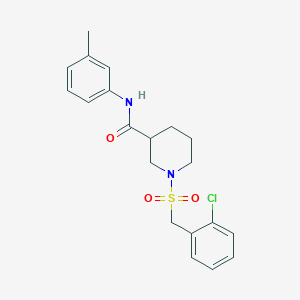 molecular formula C20H23ClN2O3S B11241968 1-[(2-chlorobenzyl)sulfonyl]-N-(3-methylphenyl)piperidine-3-carboxamide 