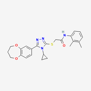 molecular formula C24H26N4O3S B11242011 2-{[4-cyclopropyl-5-(3,4-dihydro-2H-1,5-benzodioxepin-7-yl)-4H-1,2,4-triazol-3-yl]sulfanyl}-N-(2,3-dimethylphenyl)acetamide 