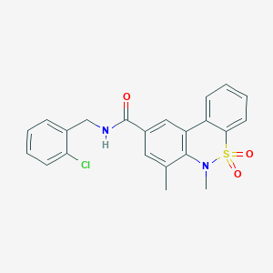 molecular formula C22H19ClN2O3S B11242015 N-(2-chlorobenzyl)-6,7-dimethyl-6H-dibenzo[c,e][1,2]thiazine-9-carboxamide 5,5-dioxide 