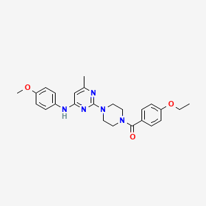 molecular formula C25H29N5O3 B11242029 (4-Ethoxyphenyl)(4-(4-((4-methoxyphenyl)amino)-6-methylpyrimidin-2-yl)piperazin-1-yl)methanone 