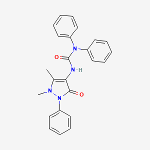 molecular formula C24H22N4O2 B11242053 3-(1,5-dimethyl-3-oxo-2-phenyl-2,3-dihydro-1H-pyrazol-4-yl)-1,1-diphenylurea 