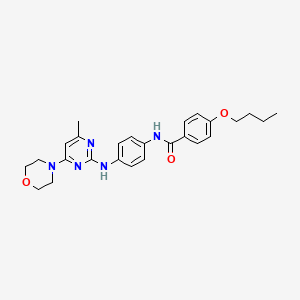 molecular formula C26H31N5O3 B11242075 4-butoxy-N-(4-((4-methyl-6-morpholinopyrimidin-2-yl)amino)phenyl)benzamide 