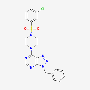 molecular formula C21H20ClN7O2S B11242083 3-benzyl-7-(4-((3-chlorophenyl)sulfonyl)piperazin-1-yl)-3H-[1,2,3]triazolo[4,5-d]pyrimidine 