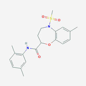 N-(2,5-dimethylphenyl)-7-methyl-5-(methylsulfonyl)-2,3,4,5-tetrahydro-1,5-benzoxazepine-2-carboxamide