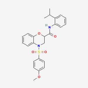 4-[(4-methoxyphenyl)sulfonyl]-N-[2-(propan-2-yl)phenyl]-3,4-dihydro-2H-1,4-benzoxazine-2-carboxamide