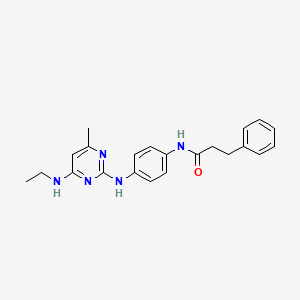 N-(4-{[4-(ethylamino)-6-methylpyrimidin-2-yl]amino}phenyl)-3-phenylpropanamide