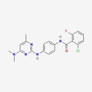 molecular formula C20H19ClFN5O B11242107 2-chloro-N-(4-{[4-(dimethylamino)-6-methylpyrimidin-2-yl]amino}phenyl)-6-fluorobenzamide 