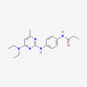 molecular formula C18H25N5O B11242121 N-(4-{[4-(diethylamino)-6-methylpyrimidin-2-yl]amino}phenyl)propanamide 