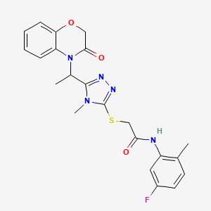 N-(5-fluoro-2-methylphenyl)-2-({4-methyl-5-[1-(3-oxo-2,3-dihydro-4H-1,4-benzoxazin-4-yl)ethyl]-4H-1,2,4-triazol-3-yl}sulfanyl)acetamide