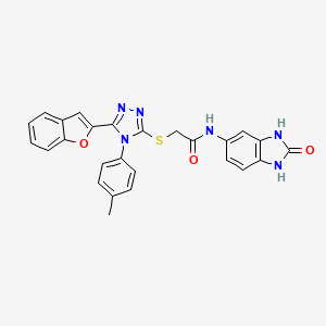 2-{[5-(1-benzofuran-2-yl)-4-(4-methylphenyl)-4H-1,2,4-triazol-3-yl]sulfanyl}-N-(2-oxo-2,3-dihydro-1H-benzimidazol-5-yl)acetamide