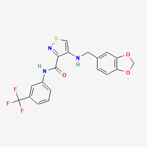 4-[(1,3-benzodioxol-5-ylmethyl)amino]-N-[3-(trifluoromethyl)phenyl]-1,2-thiazole-3-carboxamide