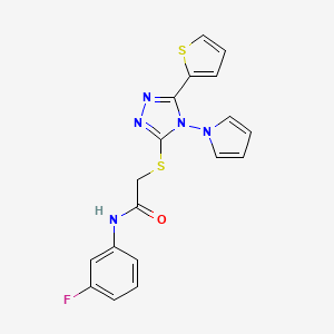 N-(3-fluorophenyl)-2-{[4-(1H-pyrrol-1-yl)-5-(thiophen-2-yl)-4H-1,2,4-triazol-3-yl]sulfanyl}acetamide