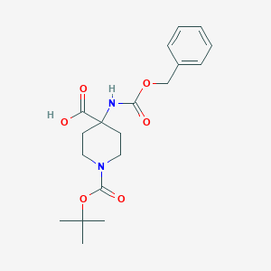 molecular formula C19H26N2O6 B112422 4-(((苄氧羰基)氨基)-1-(叔丁氧羰基)哌啶-4-羧酸 CAS No. 288154-16-5