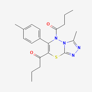 1,1'-[3-methyl-6-(4-methylphenyl)-5H-[1,2,4]triazolo[3,4-b][1,3,4]thiadiazine-5,7-diyl]dibutan-1-one