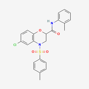 6-chloro-N-(2-methylphenyl)-4-[(4-methylphenyl)sulfonyl]-3,4-dihydro-2H-1,4-benzoxazine-2-carboxamide