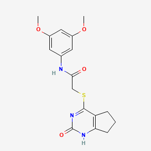 N-(3,5-Dimethoxyphenyl)-2-({2-oxo-1H,2H,5H,6H,7H-cyclopenta[D]pyrimidin-4-YL}sulfanyl)acetamide