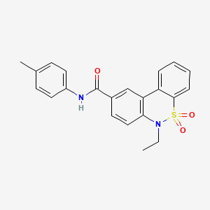 6-ethyl-N-(4-methylphenyl)-6H-dibenzo[c,e][1,2]thiazine-9-carboxamide 5,5-dioxide