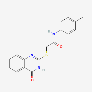 molecular formula C17H15N3O2S B11242272 N-(4-methylphenyl)-2-[(4-oxo-3,4-dihydroquinazolin-2-yl)sulfanyl]acetamide 