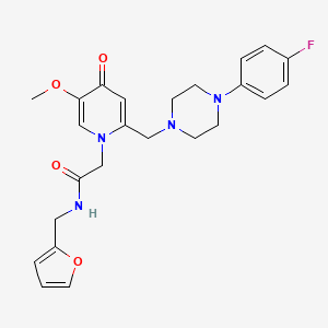 molecular formula C24H27FN4O4 B11242291 2-(2-((4-(4-fluorophenyl)piperazin-1-yl)methyl)-5-methoxy-4-oxopyridin-1(4H)-yl)-N-(furan-2-ylmethyl)acetamide 